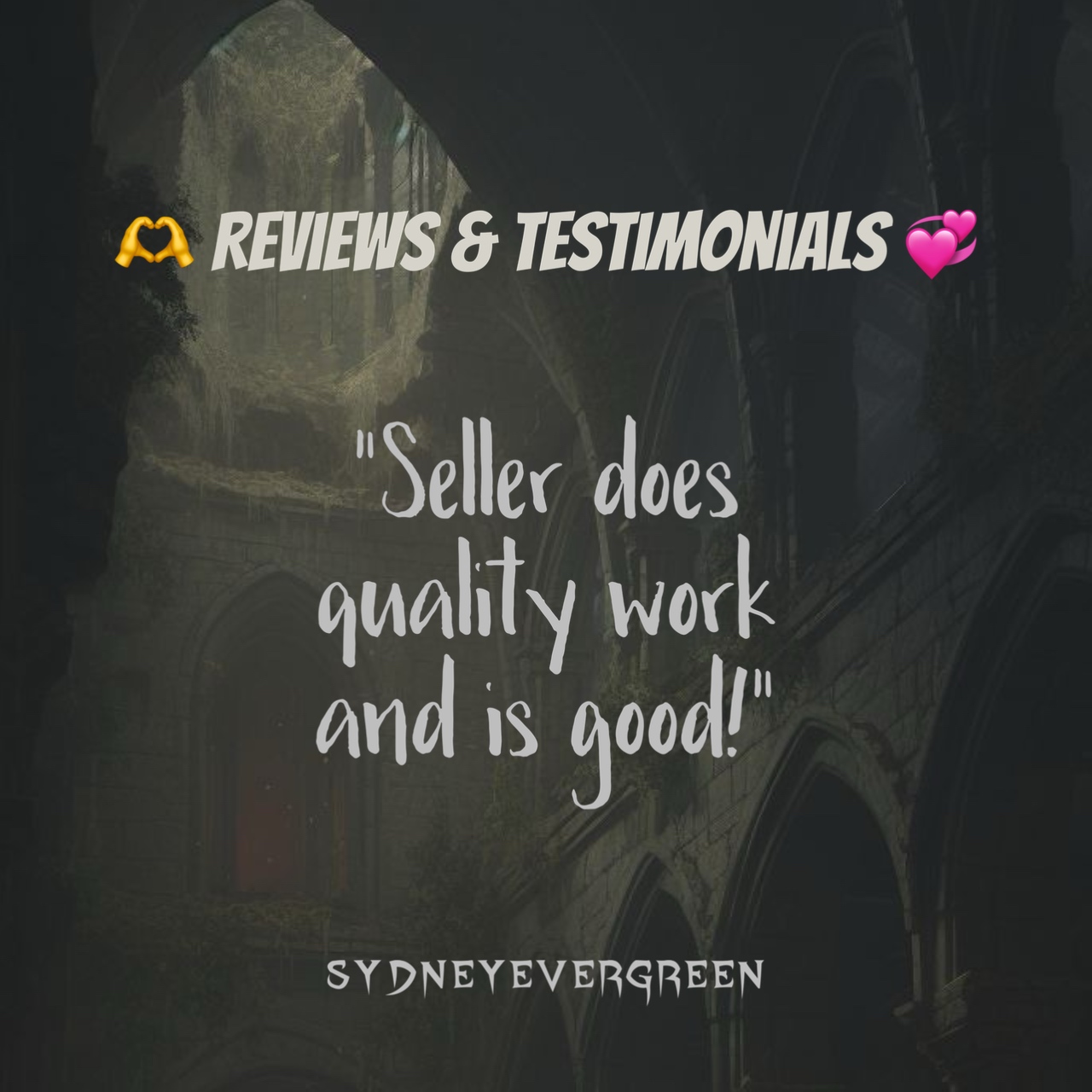 Sydney Evergreen Reviews & Testimonials: " Seller does quality work and is good!"