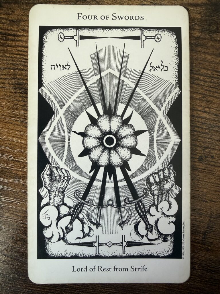 Four of Swords - Lord of Rest from Strife - The Hermetic Tarot Card Deck